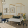 lit à baldaquin modular blanc 90 x 200 cm – benlemi