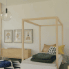 lit à baldaquin modular blanc 90 x 200 cm – benlemi
