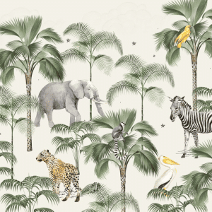 papier peint palm wildlife creative lab