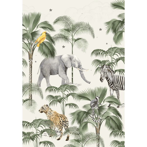 papier peint palm wildlife creative lab