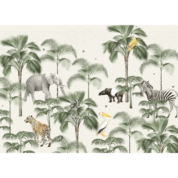 papier peint palm wildlife creative lab