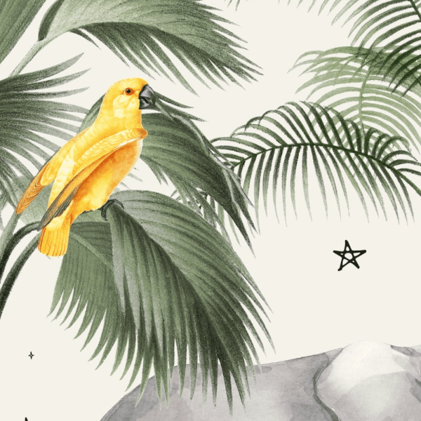 papier peint palm wildlife creative lab