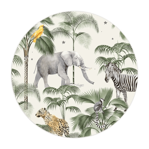 papier peint cercle palm wildlife creative lab