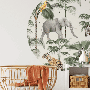papier peint cercle palm wildlife creative lab