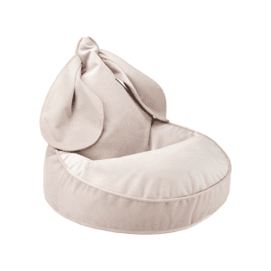 pouf velours oreilles lapin beige