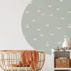 papier peint cercle sweet camomile green light – creative lab