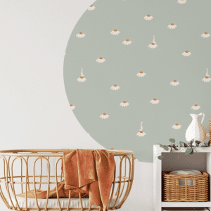 papier peint cercle sweet camomile green light – creative lab