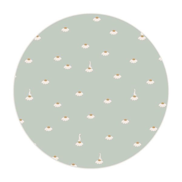 papier peint cercle sweet camomile green light – creative lab