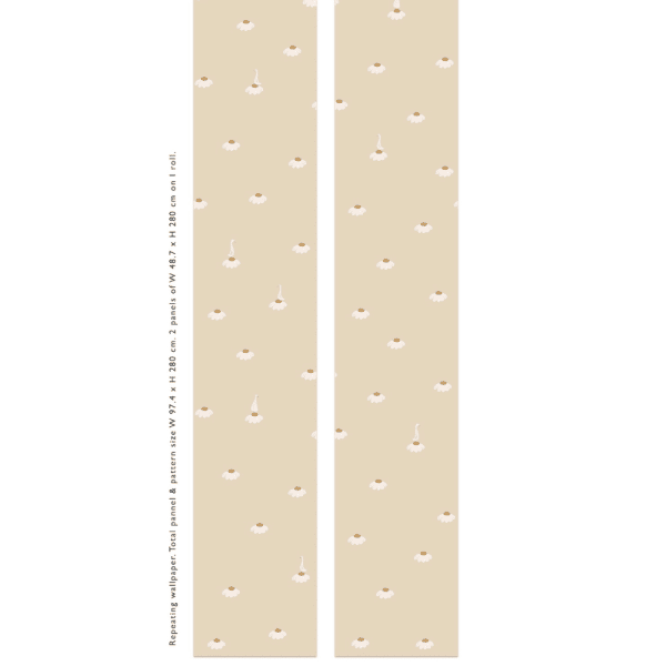 papier peint sweet camomile soft almond – creative lab