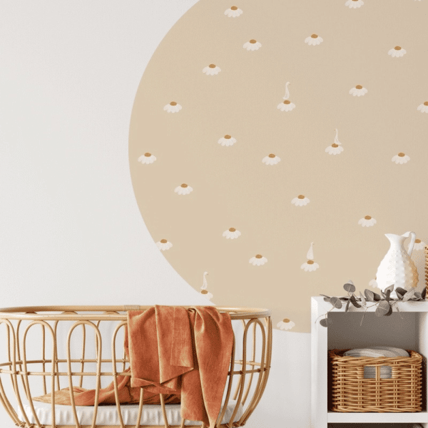 papier peint cercle sweet camomile soft almond – creative lab