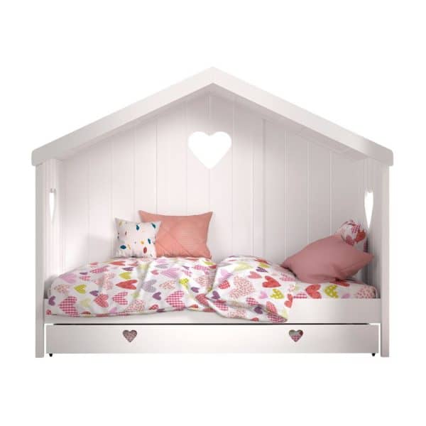 lit cabane amori blanc 90 x 200 cm – vipack