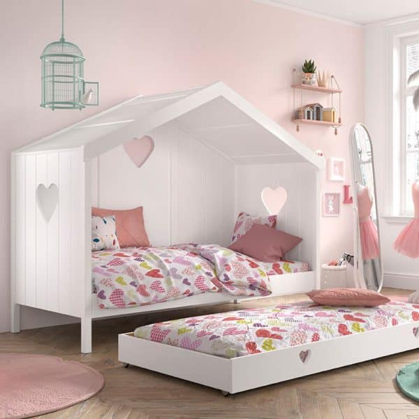 lit cabane amori blanc 90 x 200 cm – vipack