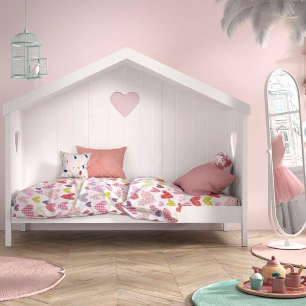 lit cabane amori blanc 90 x 200 cm – vipack