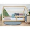 lit junior cabane tery bleu marine avec barrière 90 x 200 cm – benlemi