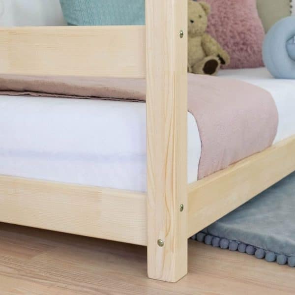 lit junior cabane tery bleu marine avec barrière 90 x 200 cm – benlemi