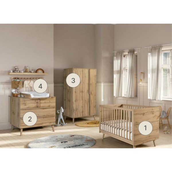 lit bébé évolutif 70 x 140 cm martha naturel micuna