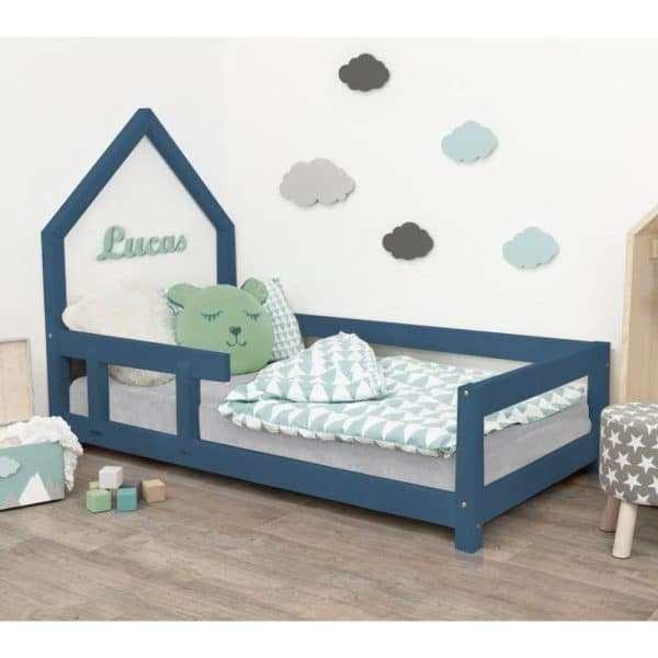 lit junior cabane poppi bleu marine 90 x 200 cm – benlemi