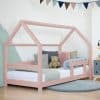 lit junior cabane tery beige avec barrière 90 x 200 cm – benlemi