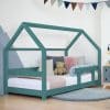 lit junior cabane tery vert avec barrière 90 x 200 cm – benlemi