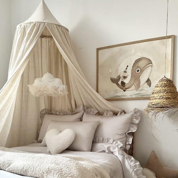 ciel de lit mousseline en lin naturel – cotton&sweets