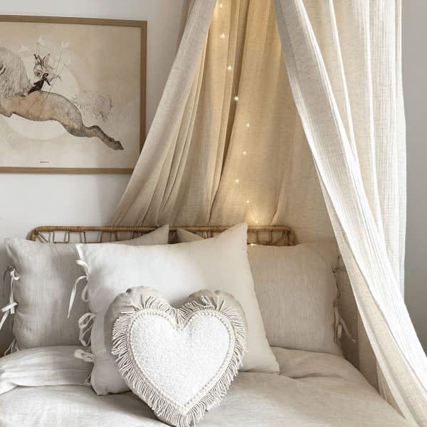 ciel de lit mousseline en lin naturel – cotton&sweets
