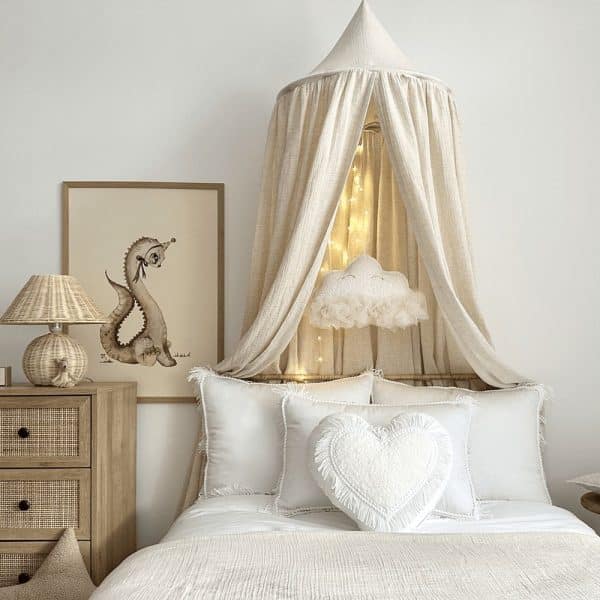 ciel de lit mousseline en lin naturel – cotton&sweets