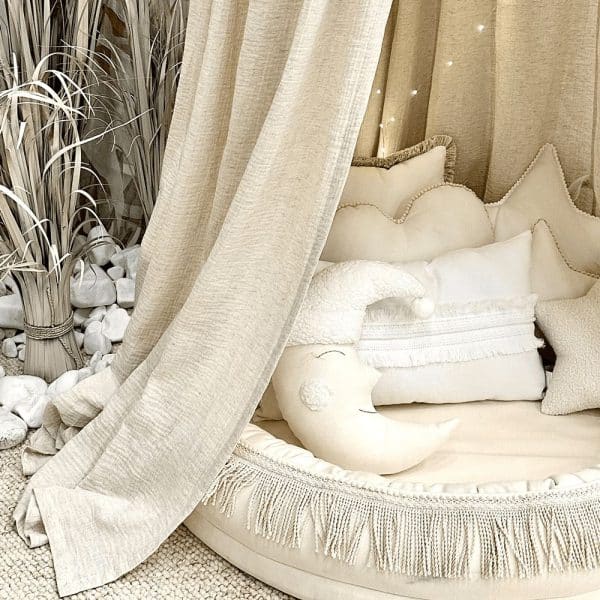 ciel de lit mousseline en lin naturel – cotton&sweets
