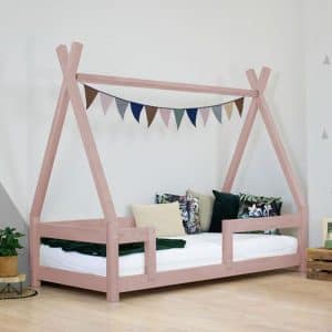 lit tipi nakana rouge brique avec barrière – benlemi (copie)