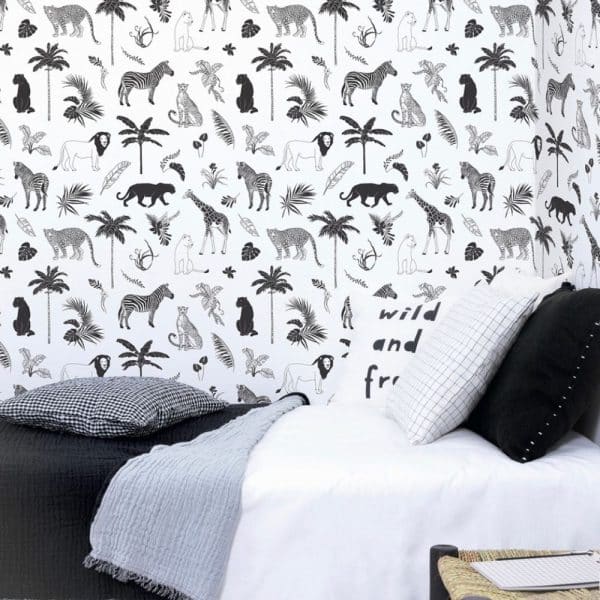 papier peint black majik animaux de la savane – lilipinso