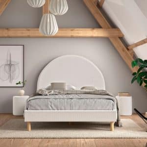 lit deux places moon 140 x 200 cm blanc vipack