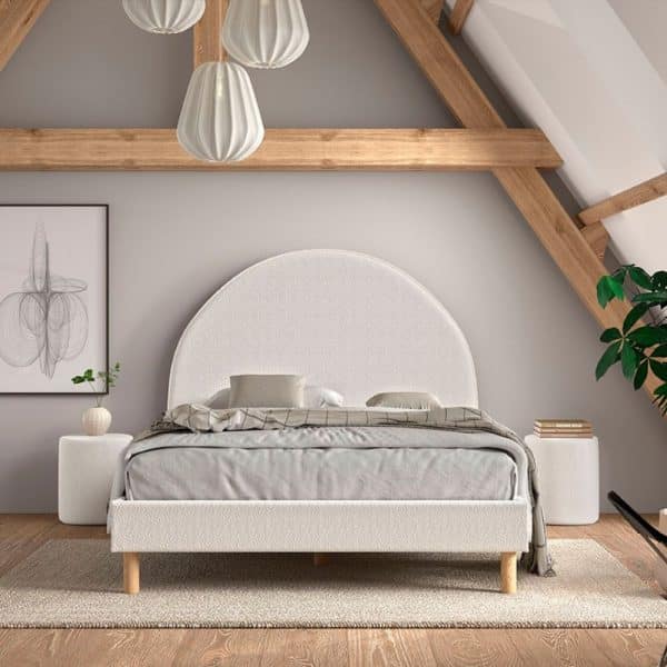 lit deux places moon 140 x 200 cm blanc vipack