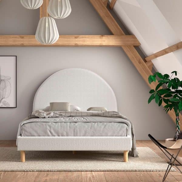 lit deux places moon 140 x 200 cm blanc vipack