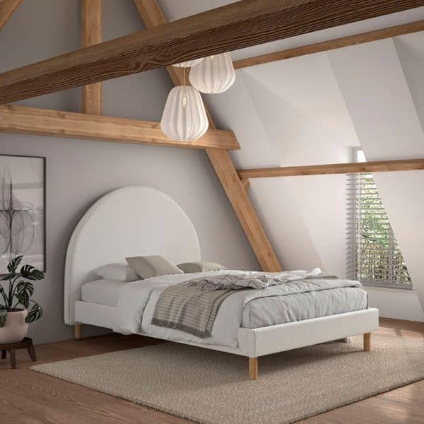 lit deux places moon 140 x 200 cm blanc vipack
