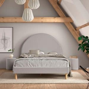 lit deux places moon 140 x 200 cm gris vipack