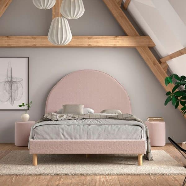 lit deux places moon 140 x 200 cm rose vipack