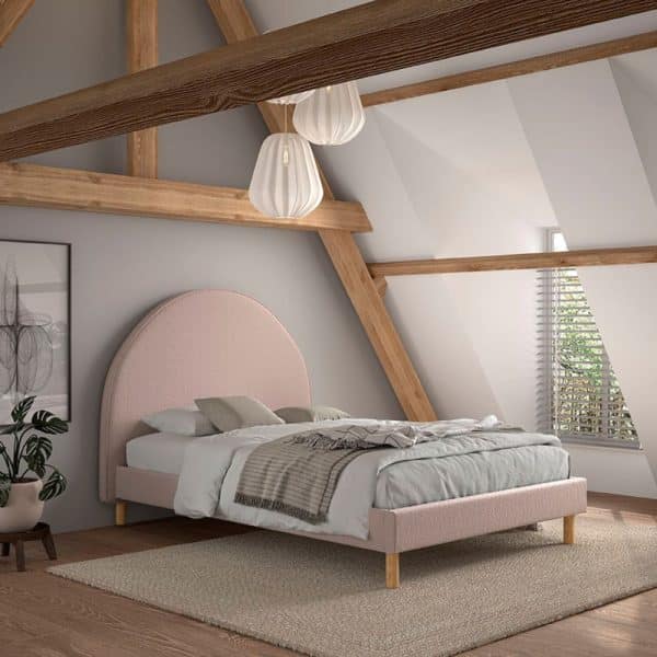 lit deux places moon 140 x 200 cm rose vipack