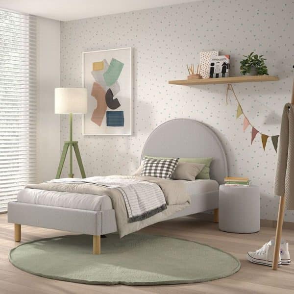 lit junior moon 90 x 200 cm gris vipack