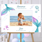 affiche de bienvenue anniversaire personnalisée sirènes
