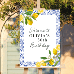 affiche de bienvenue anniversaire personnalisée positano