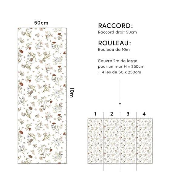 papier peint douces fleurs– lilipinso